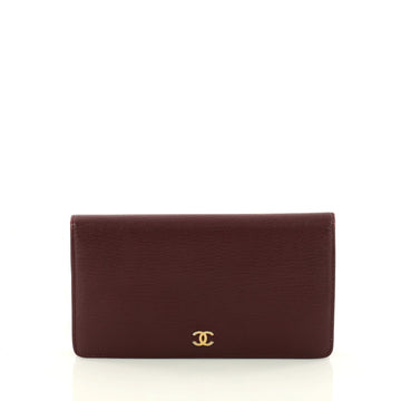 Chanel Bi-Fold Wallet Leather Long Red 3319105