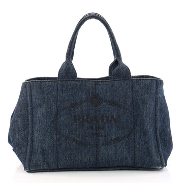 Prada Canapa Tote Denim Small Blue 3319503