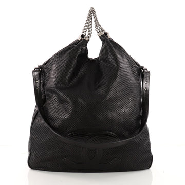 Chanel Rodeo Drive Hobo Perforated Leather Large Black 3320503