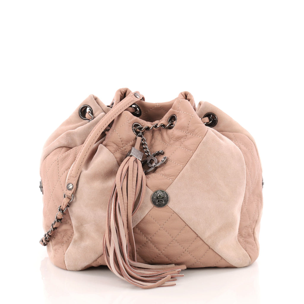 brown suede chanel backpack bag