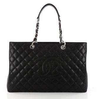 Chanel Grand Shopping Tote Quilted Caviar XL Black 3322901