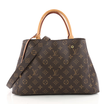 Louis Vuitton Montaigne Handbag Monogram Canvas MM Brown 3324701