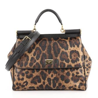 Dolce & Gabbana Soft Miss Sicily Handbag Leopard Print 3324904