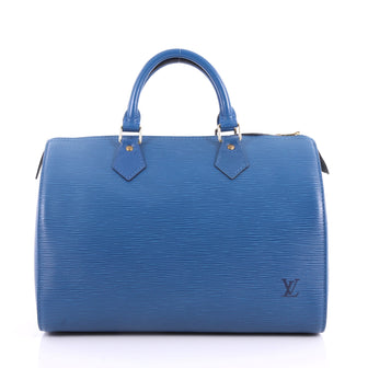 Louis Vuitton Speedy Handbag Epi Leather 30 Blue 3325001