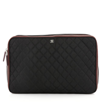 Chanel Laptop Sleeve Quilted Nylon Black 3326001