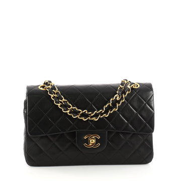 Chanel Vintage Classic Double Flap Bag Quilted Lambskin Small Black 3326602