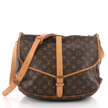 Louis Vuitton Saumur Handbag Monogram Canvas MM Brown 3327502