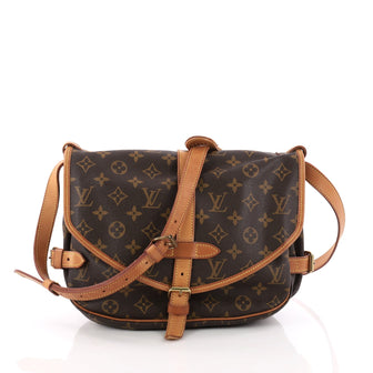 Louis Vuitton Saumur Handbag Monogram Canvas PM Brown 3327504