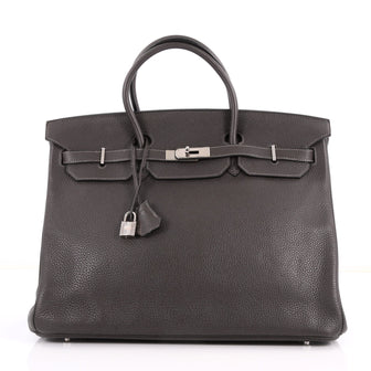 Hermes Birkin Handbag Grey Clemence with Palladium Gray 3329005