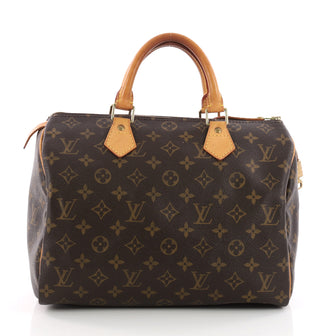 Louis Vuitton Speedy Handbag Monogram Canvas 30 Brown 3329101