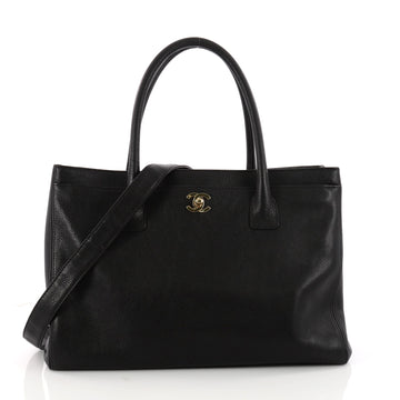 Chanel Cerf Executive Tote Leather Medium Black 3329901