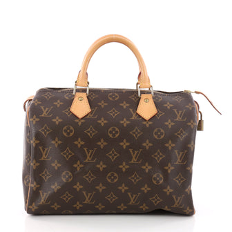 Louis Vuitton Speedy Handbag Monogram Canvas 30 Brown 3330702