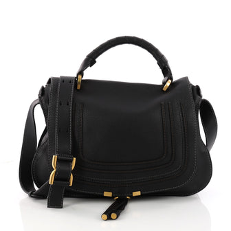 Chloe Marcie Top Handle Bag Leather Medium Black 3330803