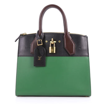 Louis Vuitton City Steamer Handbag Leather PM Green 3332601
