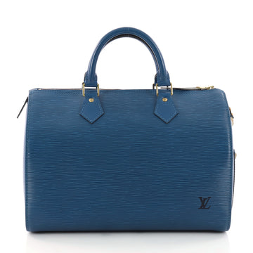 Louis Vuitton Speedy Handbag Epi Leather 30 Blue 3333002