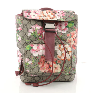 Gucci Buckle Backpack Blooms Print GG Coated Canvas Small Brown 3334101