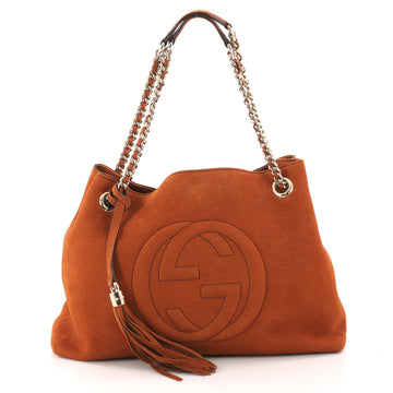 Gucci Soho Chain Strap Shoulder Bag Nubuck Medium Orange 3334903