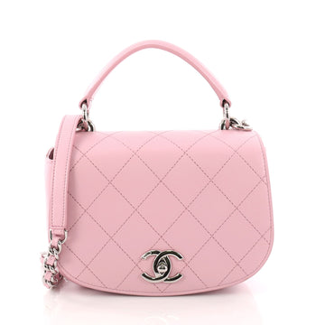 Chanel Ring My Bag Top Handle Quilted Calfskin Small Pink 3335002