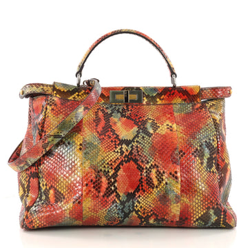 Fendi Peekaboo Handbag Python Large Red 3335103