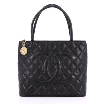 Chanel Medallion Tote Quilted Caviar Black 3335202