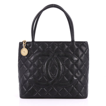Chanel Medallion Tote Quilted Caviar Black 3335202