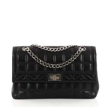 Chanel Vintage Chocolate Bar Mademoiselle Chain Flap Bag Black 3335603