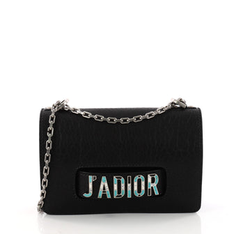 Christian Dior J'adior Chain Flap Bag Canyon Grained Lambskin with Mosaic Detail Medium Black 3337901