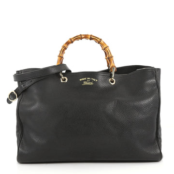 Gucci Bamboo Shopper Tote Leather Large Black 3338102