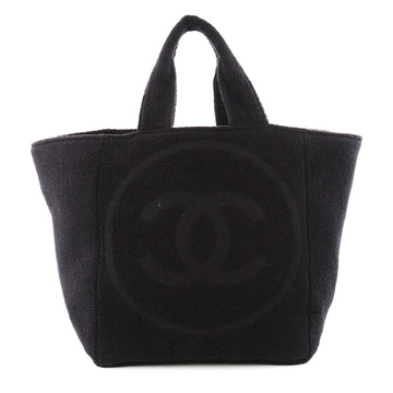 Chanel CC Beach Tote Terry Cloth Large Black 3339701