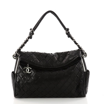 Chanel Ultimate Soft Hobo Sombrero Woven Leather Black 3339704