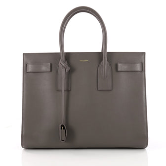 Saint Laurent Sac de Jour Handbag Leather Large Gray 3339903