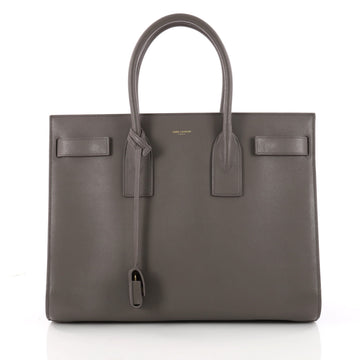 Saint Laurent Sac de Jour Handbag Leather Large Gray 3339903