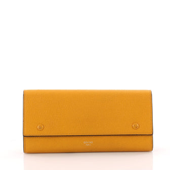Celine Multifunction Flap Wallet Leather Large Yellow 3342101