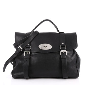 Mulberry Alexa Satchel Polished Buffalo Medium Black 3342601