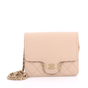 Chanel Archi Chic Wallet on Chain Grained Calfskin Mini Pink 3342901