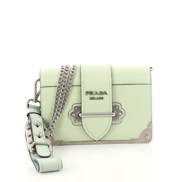 Prada Cahier Crossbody Bag City Calf Small Green 3343001