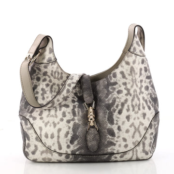 Gucci Jackie Original Shoulder Bag Lizard Medium White 3343201