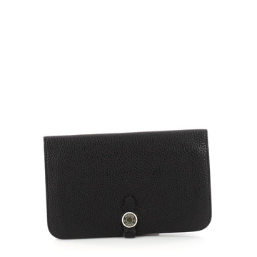 Hermes Dogon Combined Wallet Leather Black 3344103