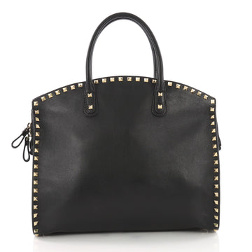 Valentino Rockstud Convertible Dome Tote Leather Black 3346001