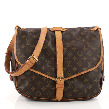 Louis Vuitton Saumur Handbag Monogram Canvas MM Brown 3346201
