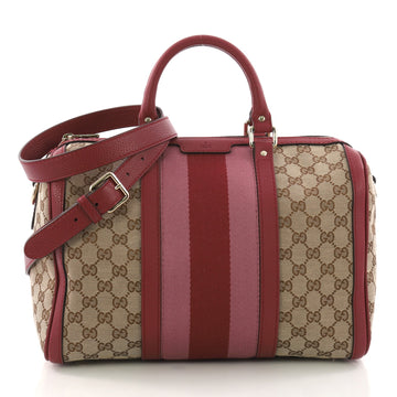  Gucci Vintage Web Boston Bag GG Canvas Medium Red 3346301