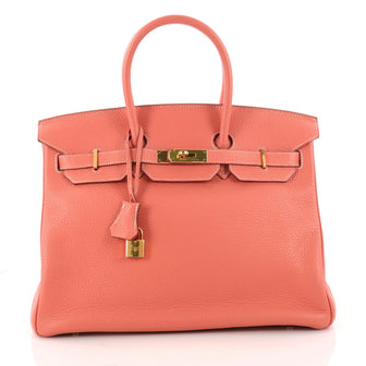 Hermes Birkin Handbag Pink Clemence with Gold Hardware Pink 3346501