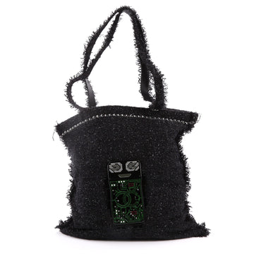 Chanel Shopping Tote Embellished Tweed Large Black 3350003