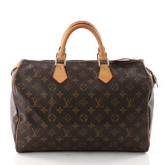 Louis Vuitton Speedy Handbag Monogram Canvas 35 Brown 3350702