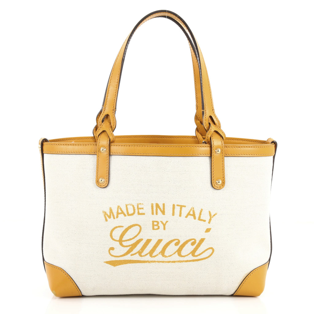 Buy Gucci Craft Tote Canvas Small White 3350706