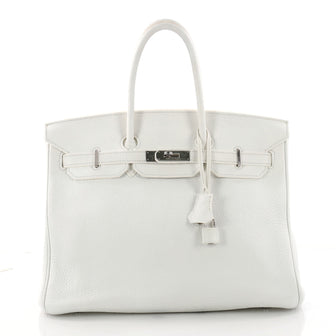 Hermes Birkin Handbag White Clemence with Palladium White 3351904
