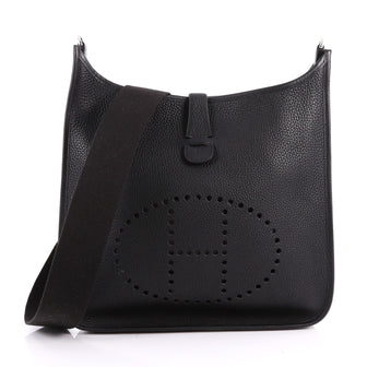 Hermes Evelyne Crossbody Gen II Clemence GM Black 3352001
