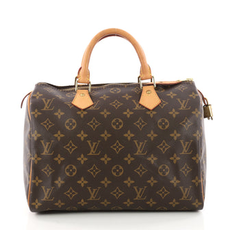 Louis Vuitton Speedy Handbag Monogram Canvas 30 Brown 3352501