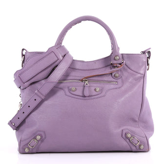 Balenciaga Velo Giant Studs Handbag Leather Purple 3352502