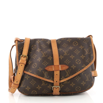 Louis Vuitton Saumur Handbag Monogram Canvas PM Brown 3352704